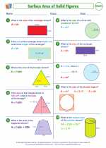 Mathematics - Seventh Grade - Worksheet: Exploring Area and Surface Area