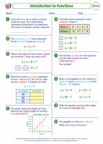 Mathematics - Seventh Grade - Worksheet: Introduction to Functions