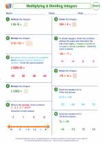 Mathematics - Eighth Grade - Worksheet: Integer operations