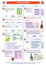 English Language Arts - Fourth Grade - Worksheet: Parts of a Book