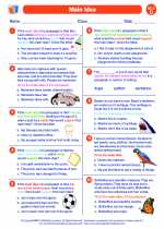 English Language Arts - Fourth Grade - Worksheet: Main Idea