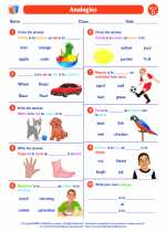 English Language Arts - Fourth Grade - Worksheet: Analogies