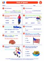 Parts of Speech. Fifth Grade English Language Arts Worksheets and Study ...