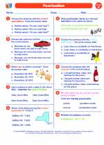 English Language Arts - Fifth Grade - Worksheet: Punctuation