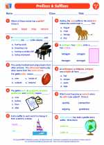 English Language Arts - Sixth Grade - Worksheet: Prefixes & Suffixes