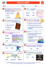 English Language Arts - Sixth Grade - Worksheet: Parts of a Book