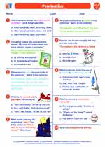 English Language Arts - Sixth Grade - Worksheet: Punctuation