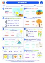 Science - First Grade - Worksheet: The seasons