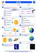 Science - First Grade - Worksheet: The Sky