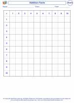 Mathematics - Second Grade - Worksheet: Addition Facts