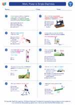 work power simple machines science worksheets and study guides sixth grade