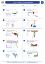 Work, Power & Simple Machines Science Worksheets and Study Guides Sixth ...