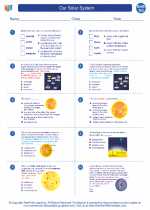 Earth Science - High School - Worksheet: Our Solar System