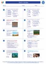 Earth Science - High School - Worksheet: Earth`s Surface
