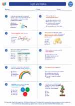 Physics - High School - Worksheet: Light and Optics