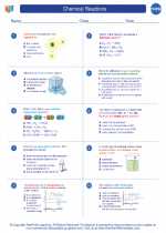 Chemistry - High School - Worksheet: Chemical Reactions