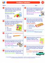 problem solution worksheets 3rd grade