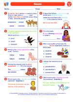 English Language Arts - Seventh Grade - Worksheet: Nouns 