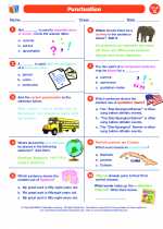 English Language Arts - Seventh Grade - Worksheet: Punctuation 