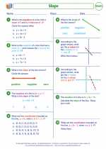 Mathematics - Seventh Grade - Worksheet: Slope