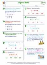 algebraic equations 7th grade math worksheets study guides and answer key