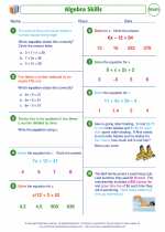 Mathematics - Seventh Grade - Worksheet: Algebra Skills