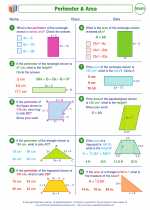 perimeter and area 8th grade math worksheets study guides and answer key