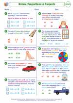 Mathematics - Eighth Grade - Worksheet: Ratios, proportions and percents