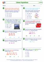 Mathematics - Eighth Grade - Worksheet: Solving linear equations