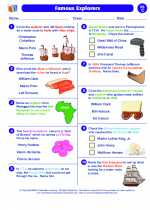 Social Studies - Third Grade - Worksheet: Famous Explorers