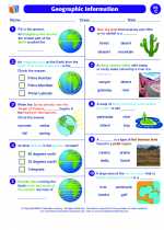 Social Studies - Third Grade - Worksheet: Geographic Information