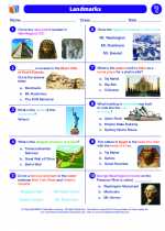 Social Studies - Third Grade - Worksheet: Landmarks