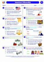 Social Studies - Third Grade - Worksheet: American Citizenship