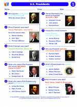 Social Studies - Fourth Grade - Worksheet: U.S. Presidents