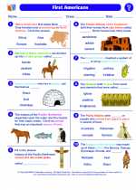 Social Studies - Fifth Grade - Worksheet: First Americans