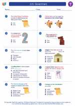 Social Studies - Third Grade - Worksheet: U.S. Government