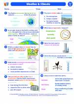 Weather and Climate. 4th Grade Science Worksheets and Answer keys