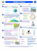 Science - Fourth Grade - Worksheet: Weather and Climate