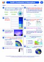 Science - Fifth Grade - Worksheet: Earth's freshwater and atmosphere