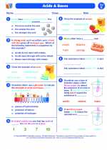 Science - Fifth Grade - Worksheet: Acids and bases