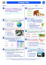 Science - Eighth Grade - Worksheet: Geologic time