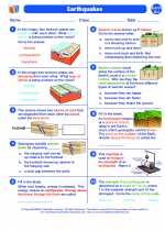 Science - Seventh Grade - Worksheet: Earthquakes