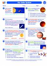 Science - Seventh Grade - Worksheet: Our Solar System