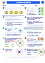 Science - Eighth Grade - Worksheet: Properties of atoms