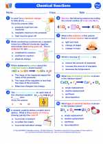 Science - Eighth Grade - Worksheet: Chemical reactions