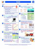 Science - Eighth Grade - Worksheet: Sound
