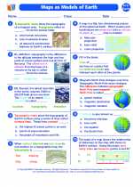 Earth Science - High School - Worksheet: Maps as Models of the Earth
