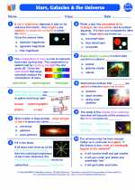 Stars, Galaxies, and the Universe. Earth Science Worksheets and Study