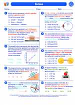 Physics - High School - Worksheet: Forces - Set I