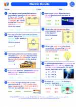 Physics - High School - Worksheet: Electric Circuits